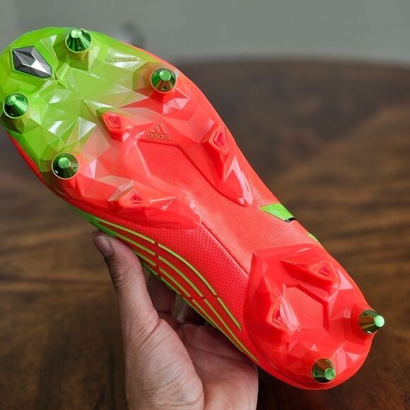 Adidas Predator Edge+ Plus SG Soccer Cleats Data Pack GW1038 Solar Red W 6.5 New - Picture 9 of 14